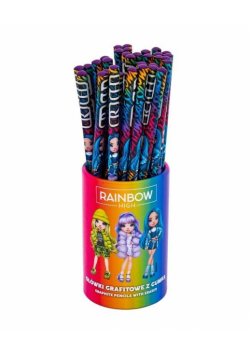 Ołówki trójkątne HB z gumką Rainbow High (36szt)