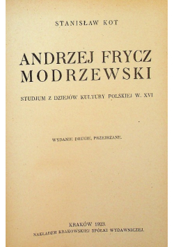 Andrzej Frycz Modrzewski 1923 r.