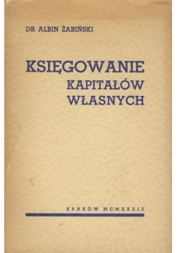 Księgowanie kapitałów własnych, 1939 r.