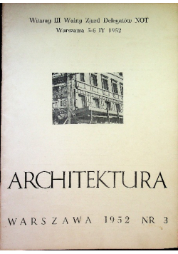 Architektura Nr 3 / 1952