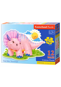 Puzzle MAXI Konturowe: Pink Baby Triceratops 12