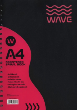 Kołozeszyt A4 Wave w kratkę 120 kartek różowy