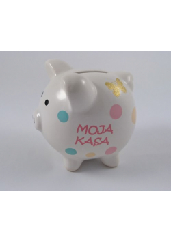Skarbonka świnka z grafiką motyli - Moja kasa