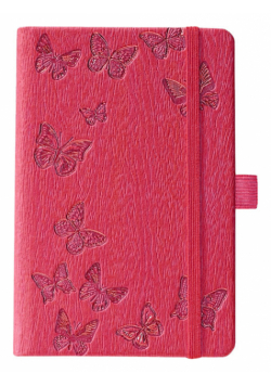 Notes A6 Ivory Motyle różowy