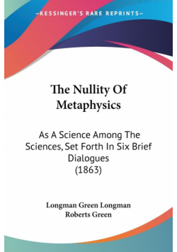 The Nullity Of Metaphysics