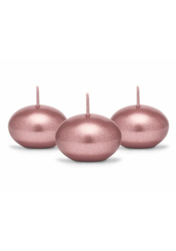 Świeca pływająca Dysk różowe złoto 4cm 50szt