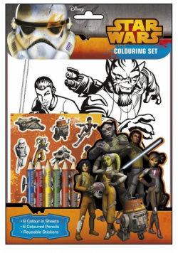Zestaw kolorowanek, naklejek i kredek. Star Wars Rebels