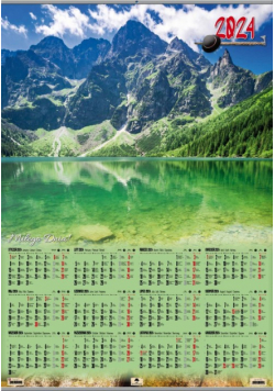 Kalendarz 2024 plakatowy z listwą Tatry