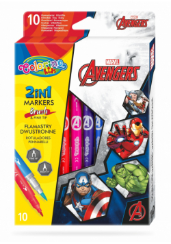Flamastry dwustronne Colorino Kids 10 kolorów Avengers