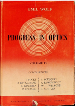 Progress in Optics Volume IV