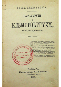 Patryotyzm i Kosmopolityzm 1888 r.