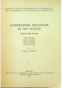 Averroisme bolonais au XIV e siecle