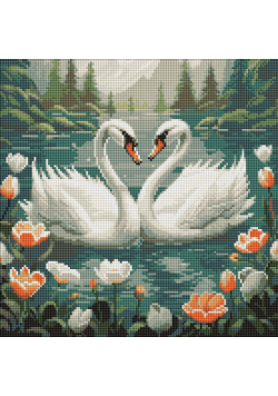 Diamentowa mozaika - Wierność łabędzia 40x40cm