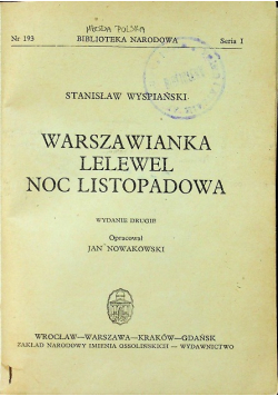 Warszawianka Lelewel Noc Listopadowa