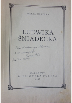 Ludwika Śniadecka,1938r