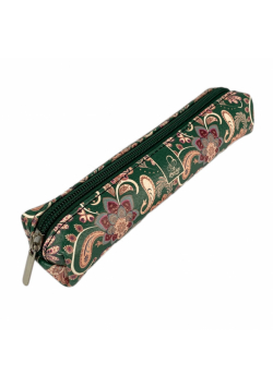 Piórnik mini etui prostokąt paisley kwiaty green BB210055