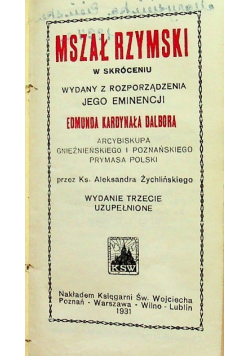 Mszał rzymski 1931 r.