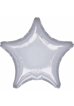 Balon foliowy metalik srebrny gwiazda luzem 48cm