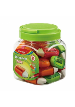 Temperówka plastikowa z gumką Twist pojed. (24szt)