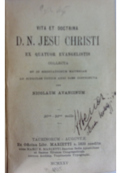 Vita Et Doctrina D. N. Jesu Christi, 1820r.