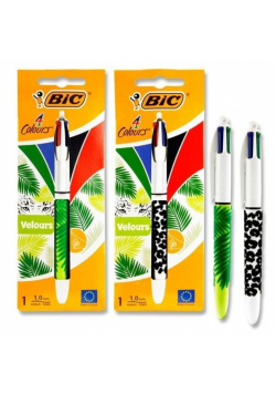 Długopis 4 kolorowy BIC Velours AST 1szt mix blister
