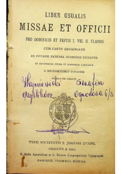 Liber usualis missae et officii 1928 r.