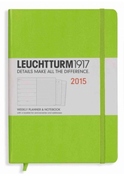 Kalendarz 2015 z notatnikiem Medium Leuchtturm1917 tygodniowy limonkowy