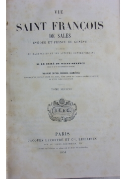 Vie de Saint Francois de sales, 1858
