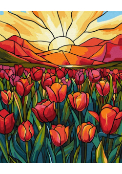 Malowanie po numerach - Pole tulipanów 40x50cm
