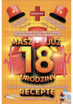 Karnet Urodzinowy z receptą 18