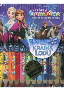 Kredki BAMBINO 12 kolorów + temperówka Kraina Lodu