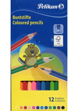 Kredki drewniane 12 sztuk