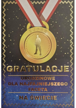 Karnet Urodziny medal męskie