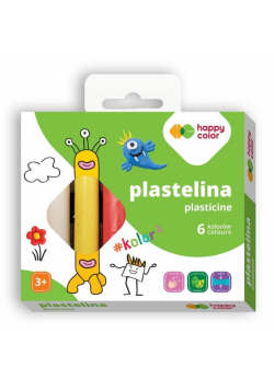 Plastelina szkolna okrągła 6 kolorów HAPPY COLOR