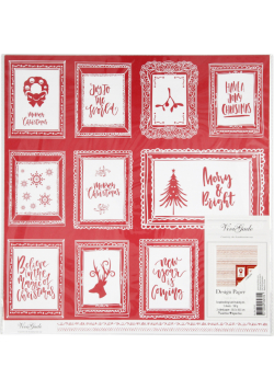 Papier ozdobny Doodles and texts scrapbooking 30,5x30,5cm 180g 5 arkuszy edycja limitowana