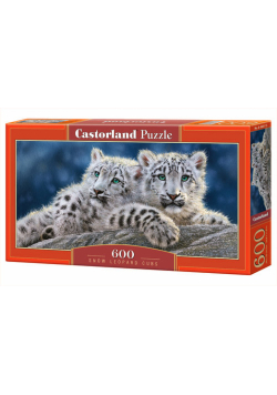 Puzzle 600 Panoramiczne:Snow Leopard Cubs