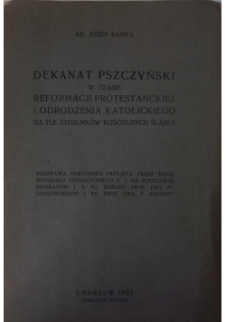Dekanat Pszczyński ,1937r.