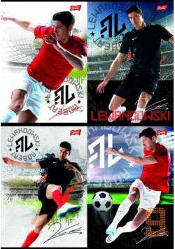Zeszyt A5 Robert Lewandowski w trzy linie 16 kartek 15 sztuk mix