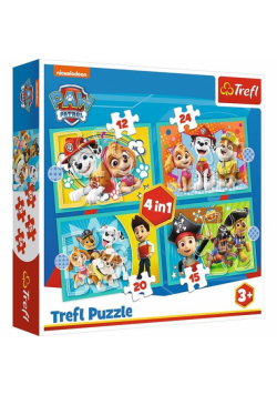 Puzzle 4w1 Wesoła ekipa Psiego Patrolu