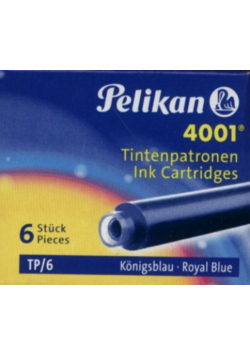 Naboje krótkie Pelikan 4001 TP/6 niebieskie 6 sztuk