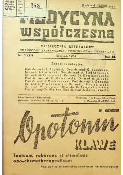 Medycyna współczesna 1937 r.