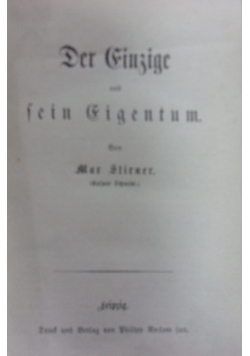 Der Einzige und sein Eigentum,ok 1924r.