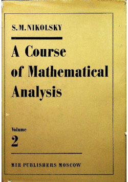 A Course of Mathematical Analysis