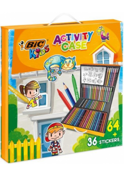 Zestaw Kids Activity Case + Stickers 64+36szt BIC