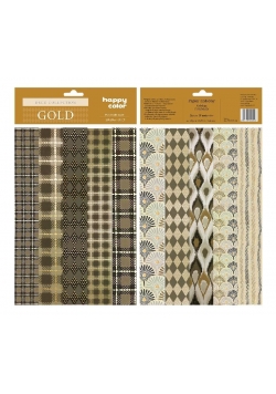 Papier ozdobny Gold mix wzorów HAPPY COLOR