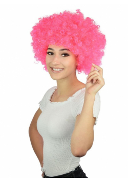 Peruka afro XXL różowa
