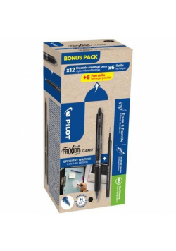 Pióro kulkowe Clicker 12szt + 12szt wklad niebiesk