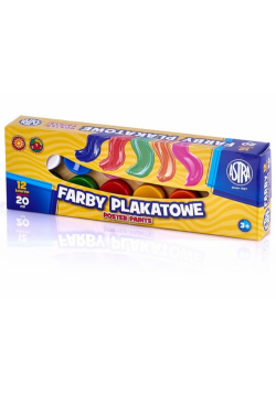 Farby plakatowe 12 kolorów 20 ml