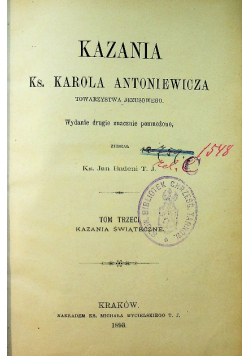 Kazania Ks Karola Antoniewicza 1893 r.