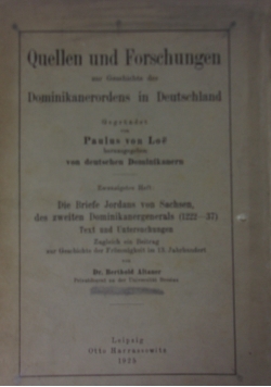 Quellen und Forschungen zur Geschichte des Dominikanerordens in Deutschland,1925r.